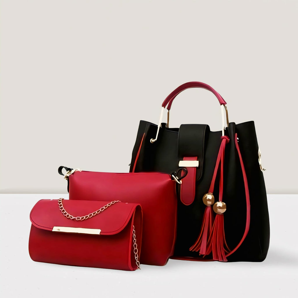 Fashion Fiesta – 3 PCS Shoulder Bag Set (Soft Leather) - 5553