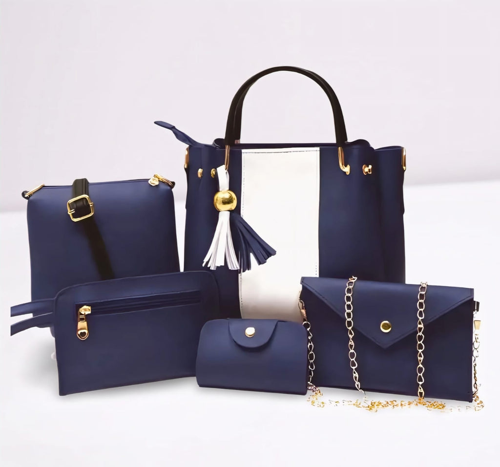 Fashion Fiesta – 5 PCS Shoulder Bag Set (Soft Leather) - 5552