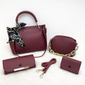 4 PCS Women Shoulder Bag Set – Soft Synthetic Leather (9x12) - 5562