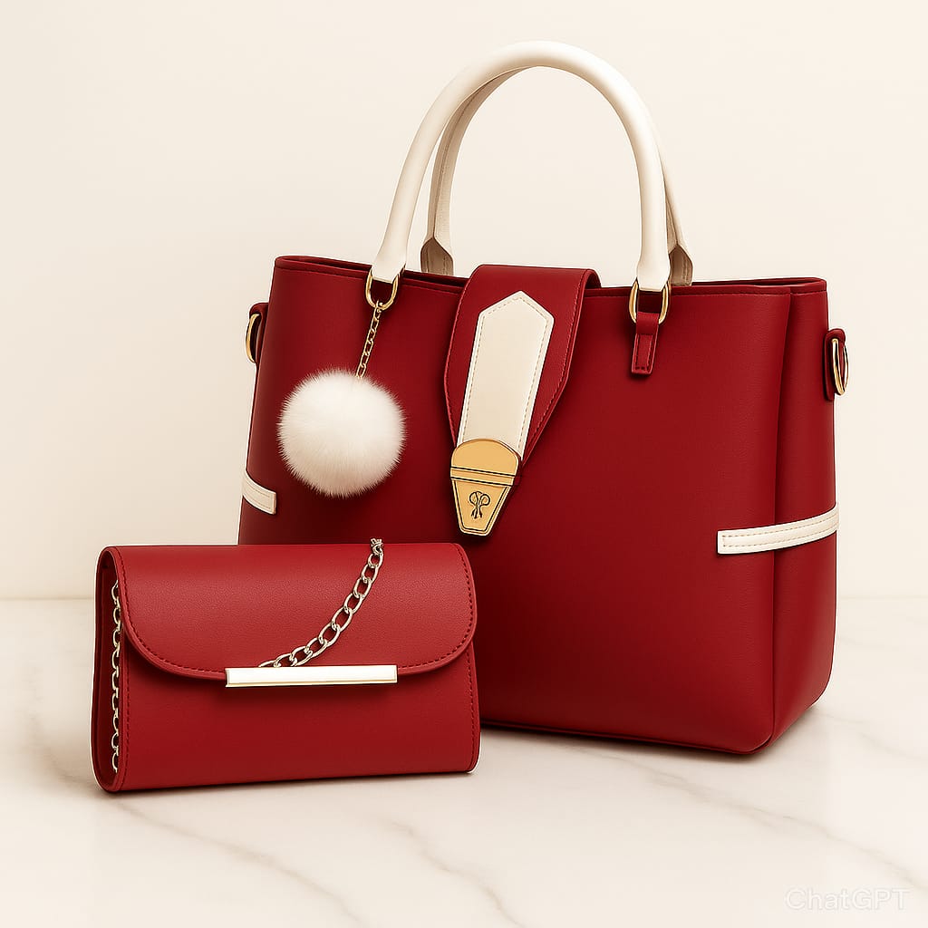 2 PCS Women Shoulder Bag Set – Soft Synthetic Leather (9x12) - 5570