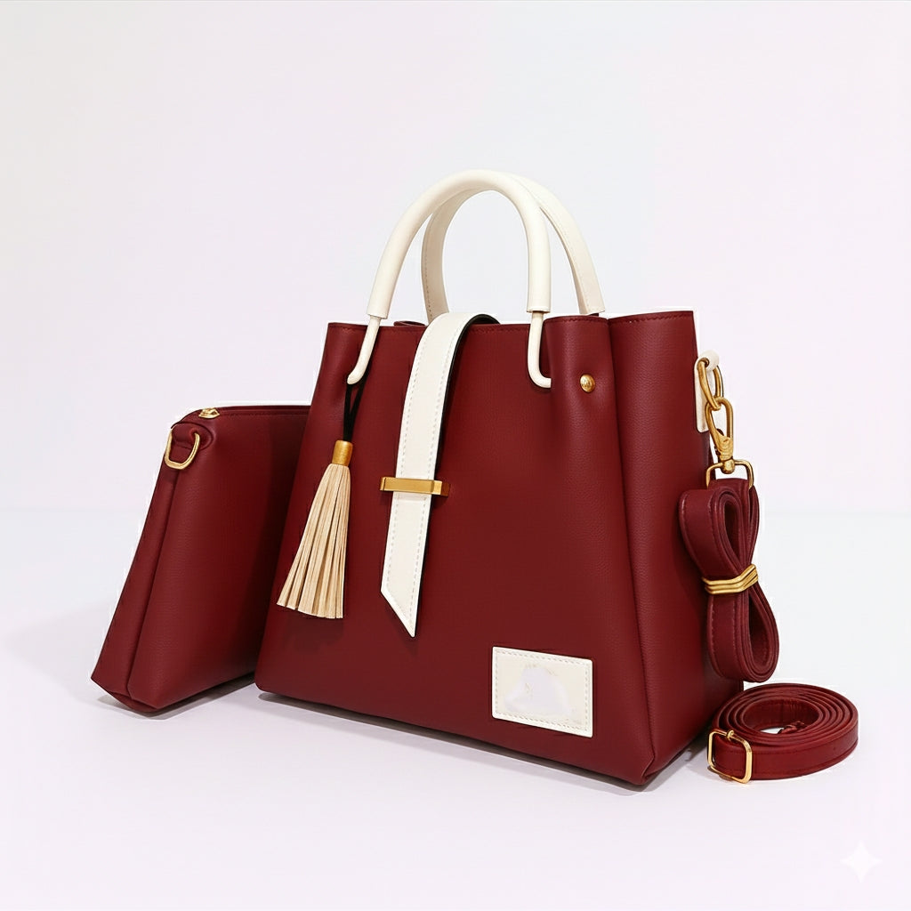 2 PCS Women Shoulder Bag Set – Premium Soft Synthetic Leather (9x12) - 5569