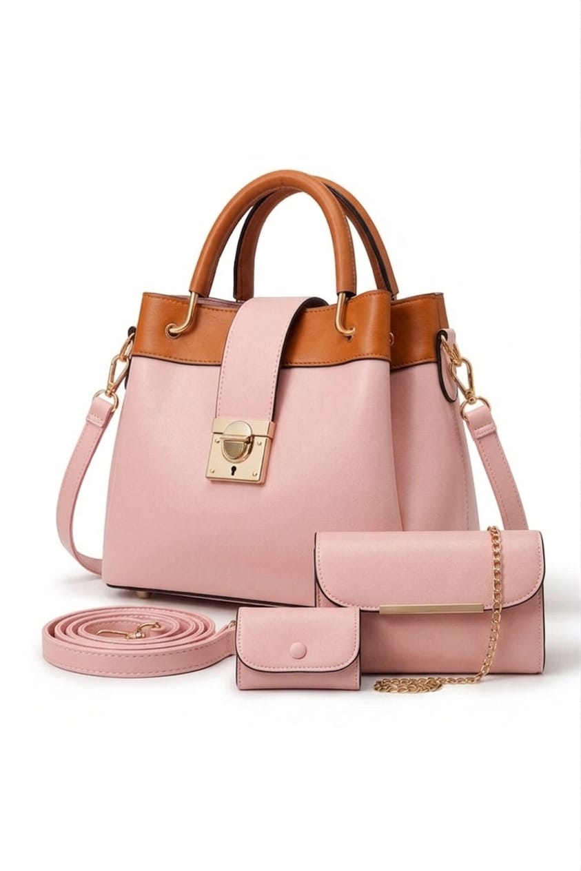 Fashion Fiesta – 3 PCS Shoulder Bag Set (Soft Leather) - 5554