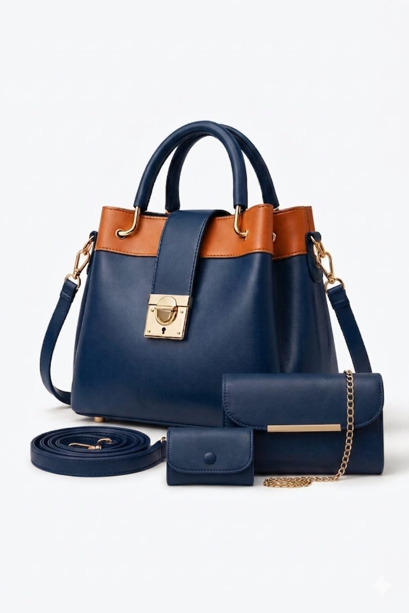 Fashion Fiesta – 3 PCS Shoulder Bag Set (Soft Leather) - 5554